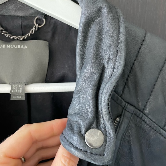 Muubaa Indus leather wired biker jacket - Picture 7 of 10